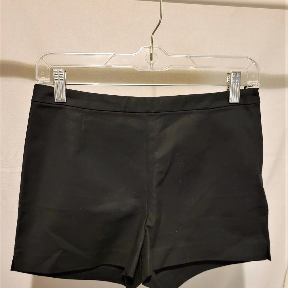 H&M Black Cotton High Waist Shorts with Side Slits Sz 6 NWT